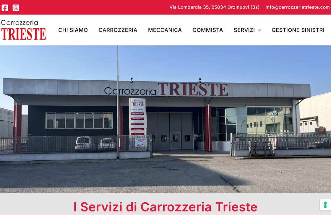Home page del sito di Carrozzeria Trieste vista da computer