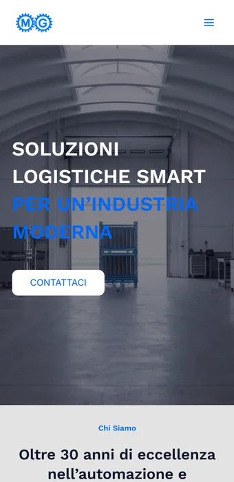Sito di MG Tecnologie visto da smartphone