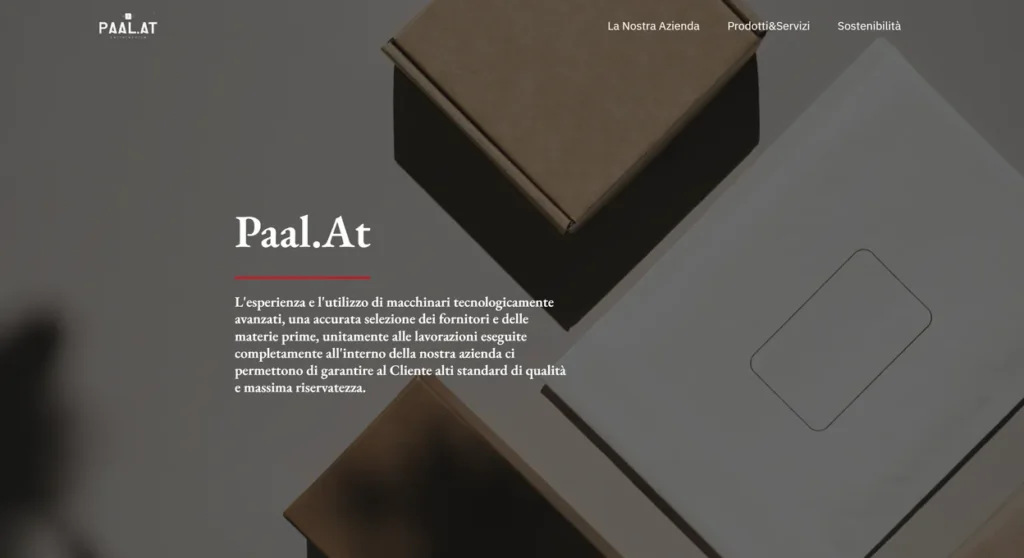Sito web di PAAL.AT Packaging, cartotecnica e packaging su misura